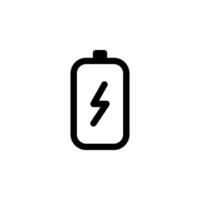 battery icon with lightning bolt, indicating charging. perfect for UI or UX, mobile app development, and technology related projects vector