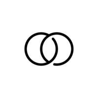 two interlocked circles icon. representing connection, unity, relationships, or infinity. Clean and versatile graphic on blank background vector