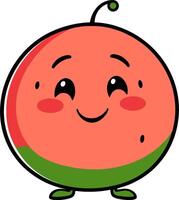 A cartoon watermelon character with a smile vector