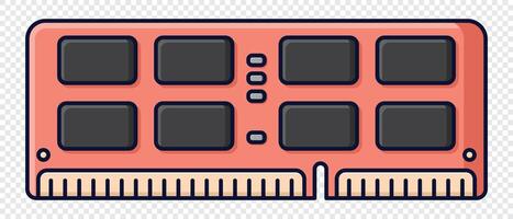 RAM memory computer. Computer RAM icon. Random access memory. Flat cartoon style vector