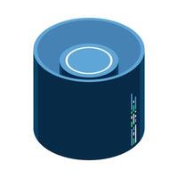 Isometric cloud database. Cloud computing and File cloud storage. Modern technology vector