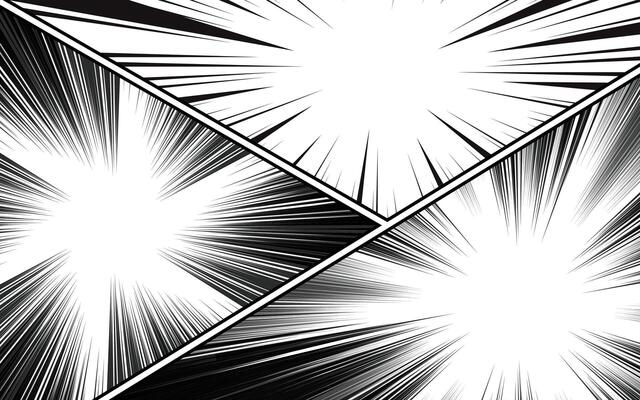 Comic book page . Radial background with halftone effect in pop art style design.