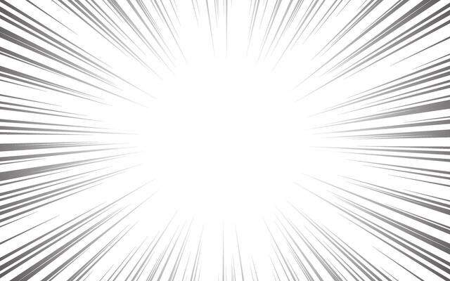 Black and white radial lines Horizontal comic book background. anime comic manga lines fast speed motion effect frame isolated on white background