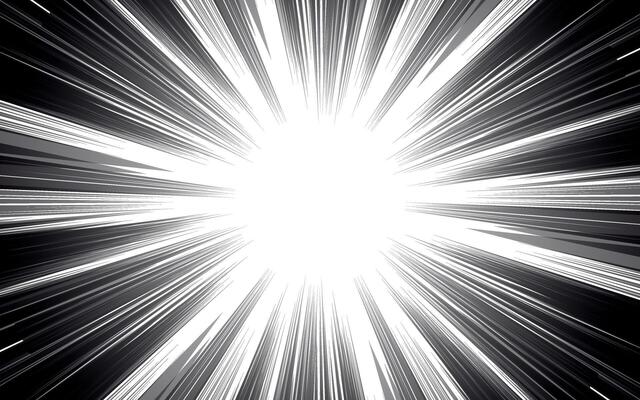 Black and white radial lines Comic book background. anime comic manga lines fast speed motion effect frame isolated on white background