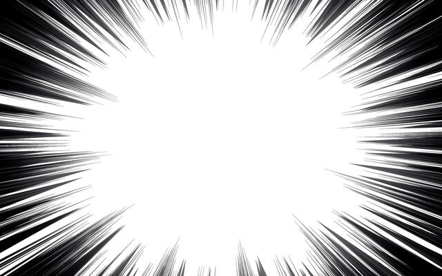 Manga background. Comic explosion, radial lines speed motion action effect. Anime comic book abstract frame with black pattern superhero action lines