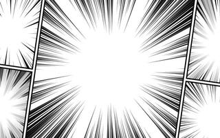 Comic book page background template. Radial rays background with halftone effect. vector