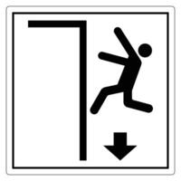 Caution Falling Hazard Sign with Simple Icon of Person Climbing and Falling Illustrating Danger vector