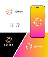 Modern C Brand Logo Design for Mobile App Technology vector