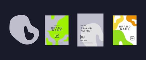 Abstract Brand Identity Design Templates Modern, Fluid Shapes, QR Codes vector