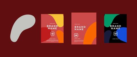 Abstract Brand Identity Templates Colorful Fluid Shapes, QR Codes vector