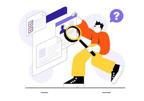 Art of Criminal Background Check in Hiring Process with Magnifying Glass vector