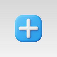3d Realistic Add Button vector