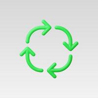A simple green recycling symbol on a light background. vector