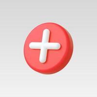 3d Realistic Circle Button Add vector