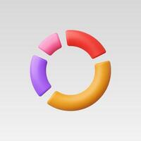 3d Realistic Pie chart vector