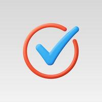 3d Realistic Check mark symbol vector