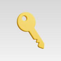 A simple yellow key against a smooth, gradient background. vector