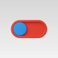 3d Realistic Toggle switch button, turn on off icon, vector