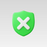 3d Realistic Shield Close Security vector