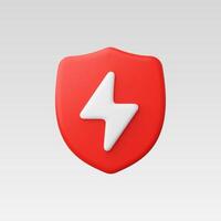 3d Realistic Secutiy App, Flash on Security Icon vector
