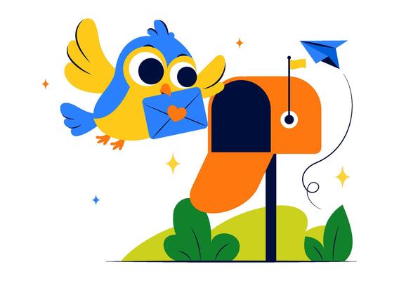 National Pen Pal Day Flat Cartoon Style Featuring Mail and Friendship Connection
