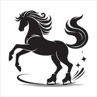 Skating Horse Silhouette Design vector