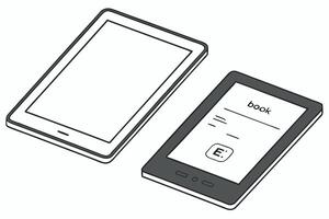 Digital tablet displaying ebook, representing modern reading habits and the importance of World Book and Copyright Day for education vector