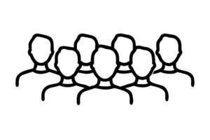 Group of generic human figure icons symbolizing community, teamwork, society, leadership, diversity and collective identity vector