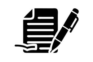 Writing on paper with pen, concept of signing, note taking, and creativity in writing, World Book and Copyright Day vector