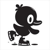 Skating Duck Silhouette Design vector