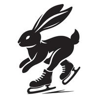 Skating Rabbit Silhouette Design vector