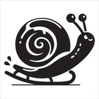 Charming Skating Snail Illustration vector