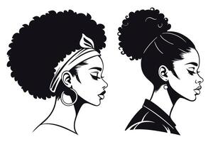 Beautiful line drawing of a woman with a stylish updo, representing elegance, simplicity, and modern beauty vector