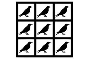 Minimalistic bird silhouettes in flight, creating a calm and peaceful sense of movement vector