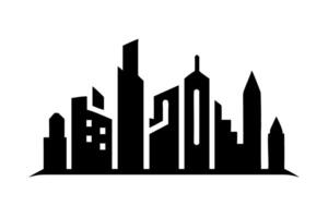Abstract city skyline with geometric building shapes, emphasizing modernity and urban development vector
