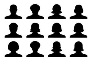 Conceptual icons of grouped individuals with no facial features, portraying corporate, societal or demographic themes vector