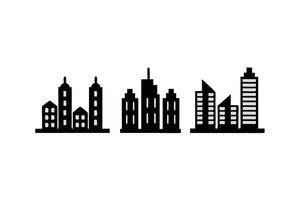 Stylized skyline silhouette with iconic buildings and sharp geometric shapes, perfect for city related design projects vector