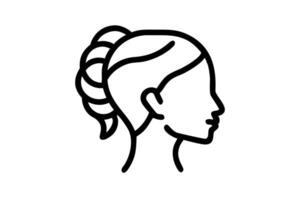 Abstract line drawing of a woman with a sophisticated updo, representing elegance and modern beauty vector