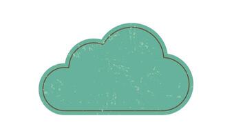 Playful abstract cloud shape. Modern cloud figure with a grunge texture. Iconic symbol of brutalism, minimalist style, potential for various applications. vector