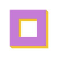 Bold abstract shape. Minimal geometric figure with a brutalist element. Square form creates strong shadows, representing contemporary brutalism. Ideal for modern graphic projects, this icon embodies vector