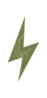 Bold abstract lightning icon. A striking symbol of energy and power. This modern element features a grunge texture, perfect for y2k designs, contemporary art, or graphic projects. vector