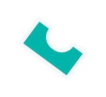 Brutalist geometric shape sticker. Bold abstract shape with minimal form. Modern design element, y2k aesthetic, perfect for contemporary graphic projects. vector