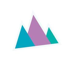 Brutalist abstract triangle shape sticker. Minimal flat icon form with geometric elements. Contemporary brutalism, Y2K aesthetic, potential for modern graphic design applications. vector