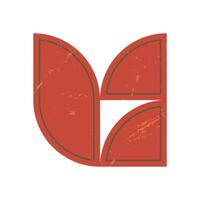 Bold brutalist abstract shape. Modern icon with grunge texture. Unique form, flat design, and graphic element create a contemporary aesthetic. Ideal for artistic projects and visual branding. vector