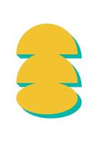 Modern abstract shape icon. Minimalist figure with curves and shadows. Bold element of brutalism, flat style, y2k aesthetic, suitable for contemporary graphic projects. vector