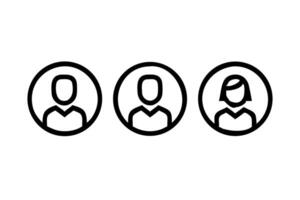 Minimalist avatar icons representing male and female business professionals in various styles for profile and identity design concepts vector