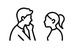 Two people engaged in a quiet yet intense dialogue, showcasing body language and interaction without words vector