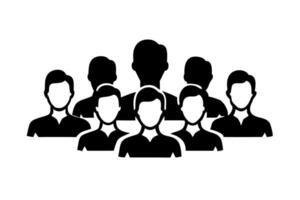 Abstract icon set of crowd or group of people, concept of cooperation, public gathering, unity, inclusion and teamwork vector