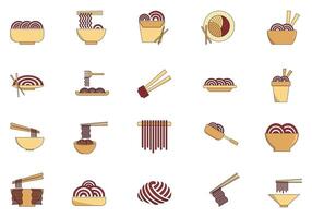 Noodle Bowl And Ramen Element Set vector
