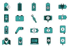 Power Charging Design Element Set vector